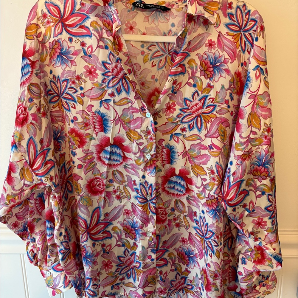 Zara Multicolor Floral Blouse